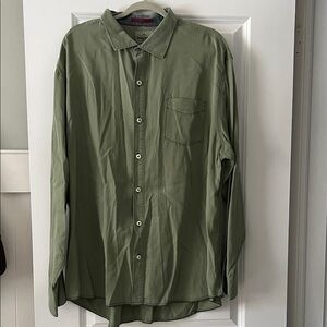 Tommy Bahama Olive Green Long-Sleeve Button-Down Shirt